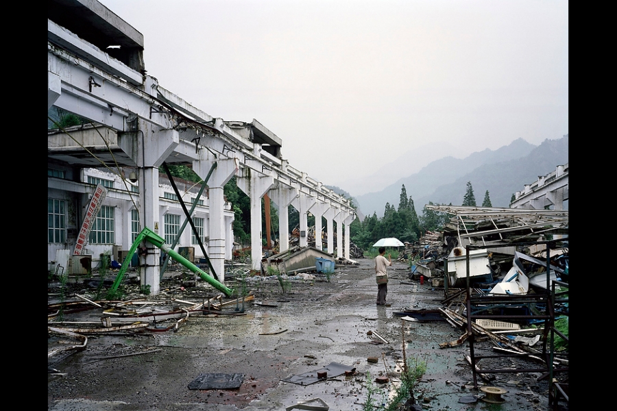 Ruins one year after the 2008 earthquake in Hanwang, northern Sichuan.